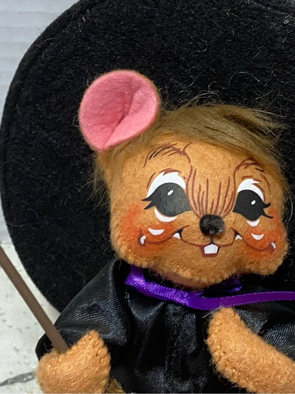 Annalee Witch Mouse Plush in Purple, Black, Tan and Pink 2010